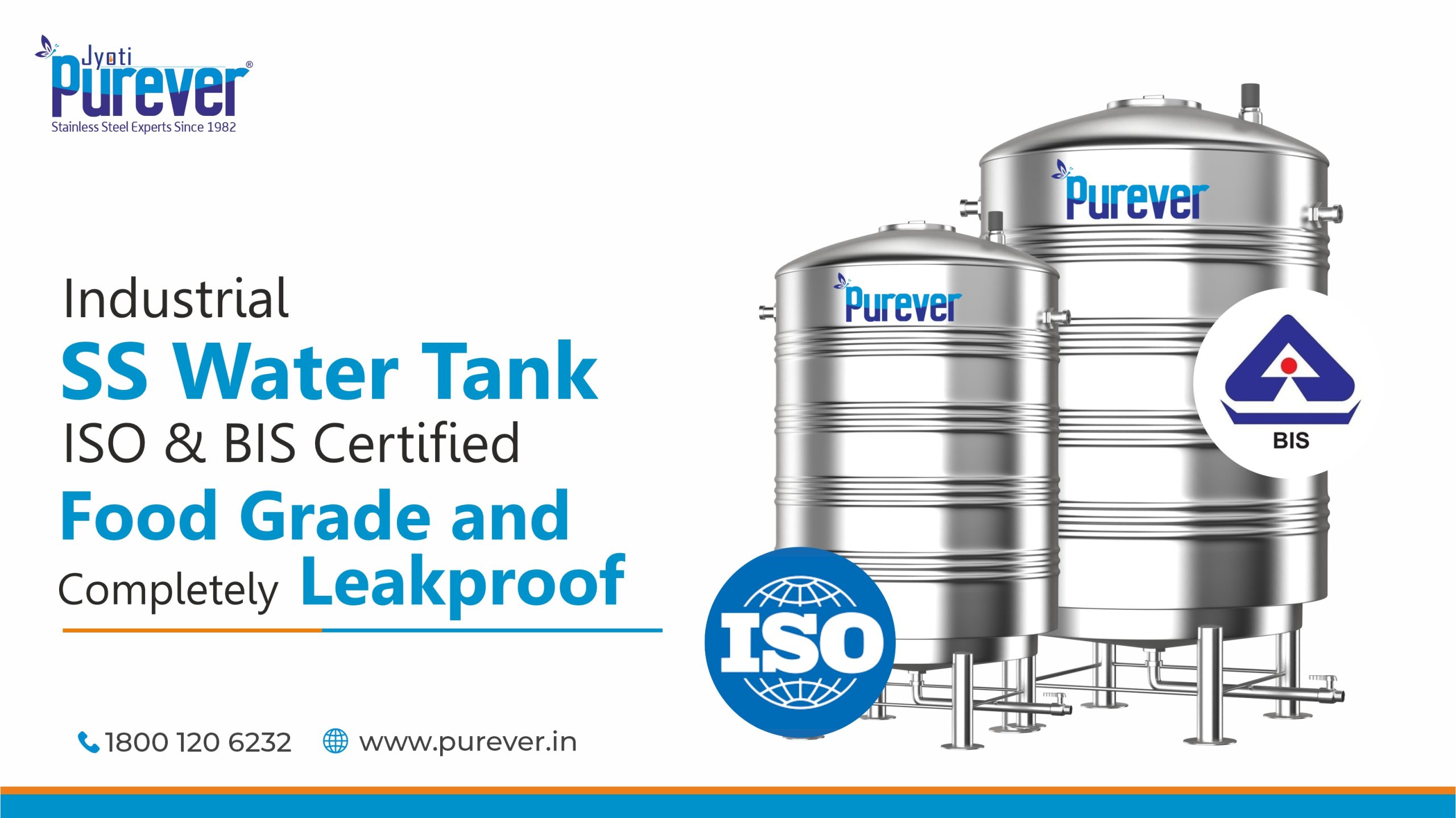Industrial SS Water Tanks BIS Certified, Food-Grade, and Completely Leakproof